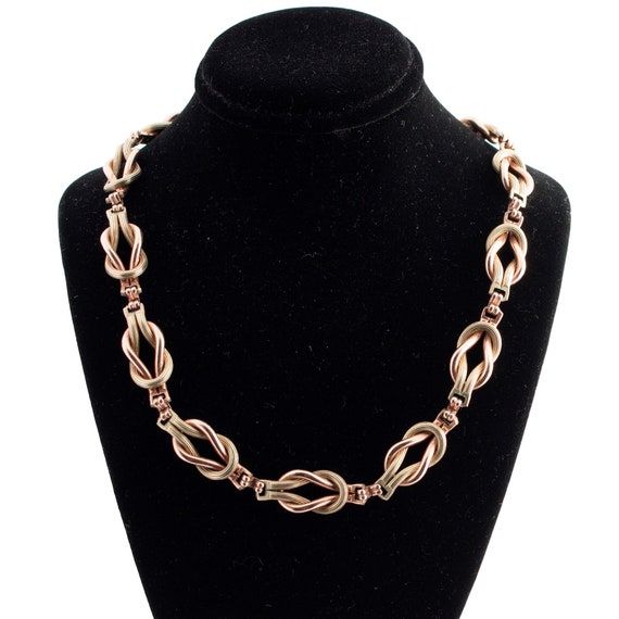Gold Filled Two Tone Retro Collar Necklace - image 1