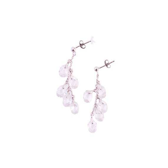 Sterling Crystal Dangle Earrings - image 1