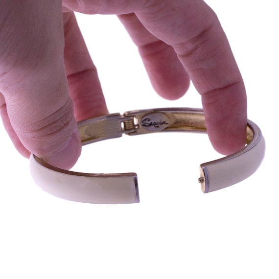 Sequin Gold Plated Cream Bangle - image 3