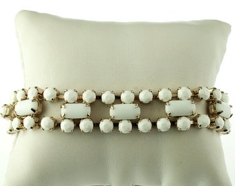 White Rhinestone Costume Bracelet