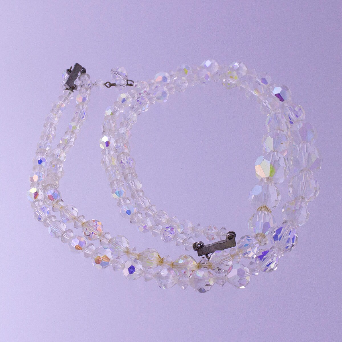 Two Row Crystal Necklace - Etsy