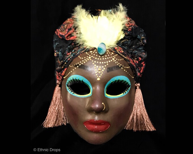 Mask Feathered Mask African American Mask African Etsy