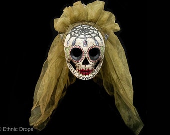 Venetian mask, dead bride mask, Day of the dead mask, death costume mask , Dia de los muertos, skull mask, death mask, tim burton style