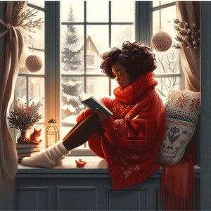 Black Girl Reading PNG Clipart