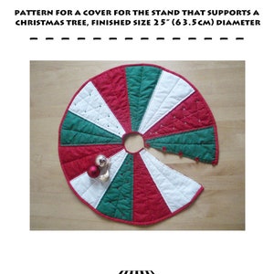 Quilt pattern: Christmas tree stand cover, sewing, quilting, traditional and modern colours instant download, PDF 'Christmas Tree Skirt'