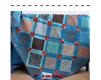 Quilt pattern: baby quilt, cot quilt, crib quilt, throw, wall-hanging, on point blocks, modern fabrics PDF 'Caught Napping'
