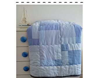 Quilt pattern: single twin bed, disappearing nine-patch, beginner-friendly, recycling project (shirts) instant download PDF 'Pinstripe',