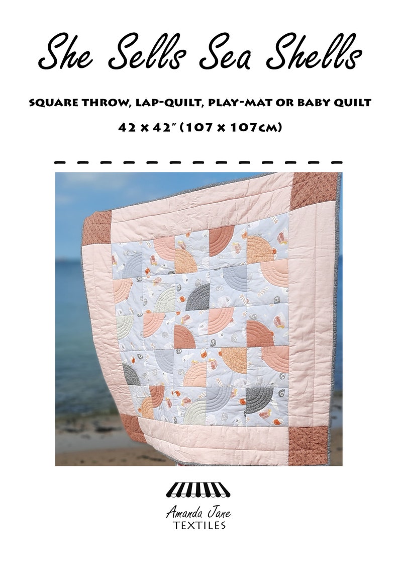 Quilt pattern: lap-quilt wall-hanging or baby quilt curved image 1