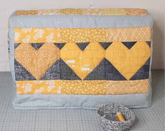 Gesteppte Nähmaschine Bezug-Muster: Herz-Design (PDF)