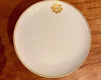 BWIA (British West Indies Airways) vintage 6” plate gold trim made by Copeland Spode England (9 plates total, sold individually, per plate)
