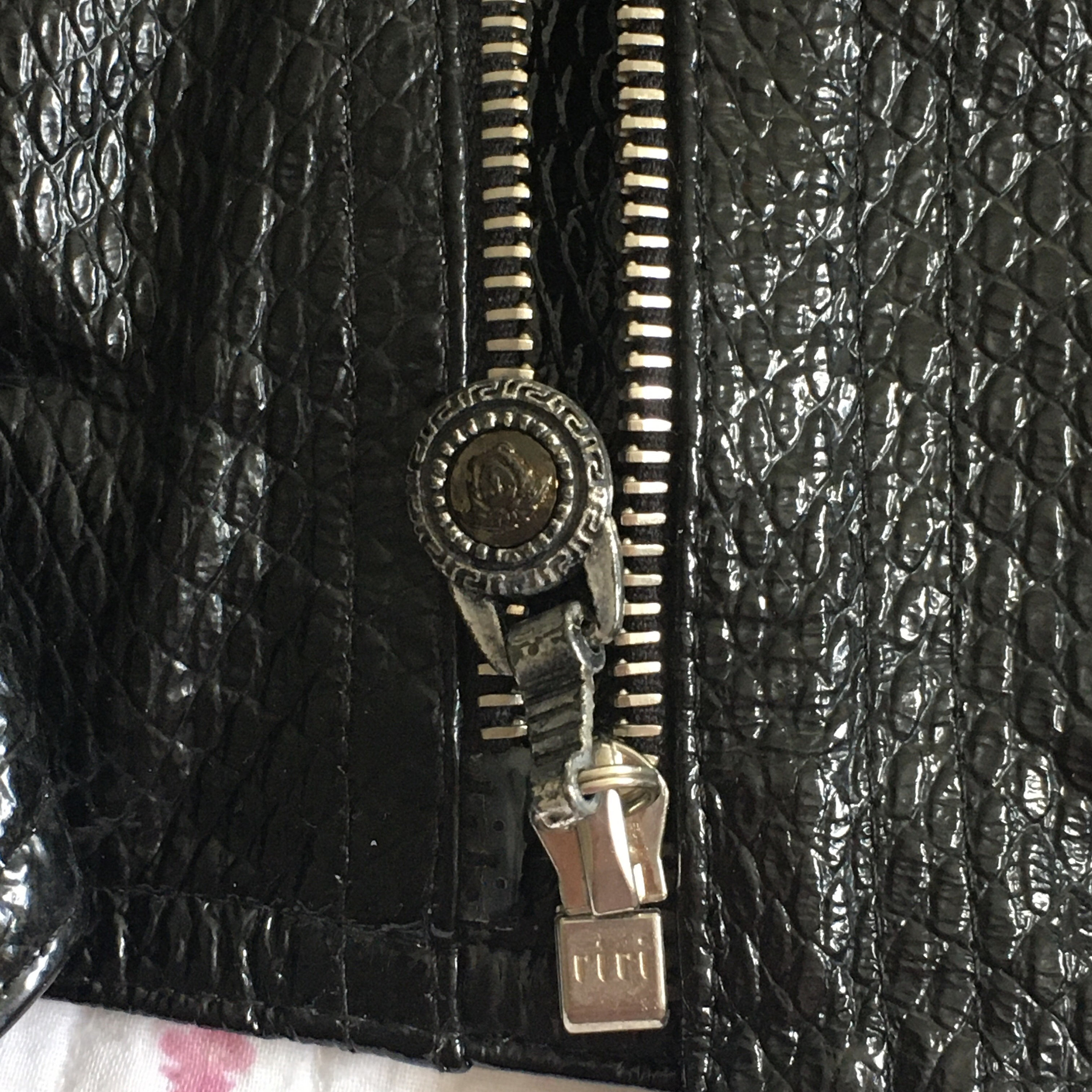Vintage 1990's Authentic Gianni Versace Black Leather Jacket Size