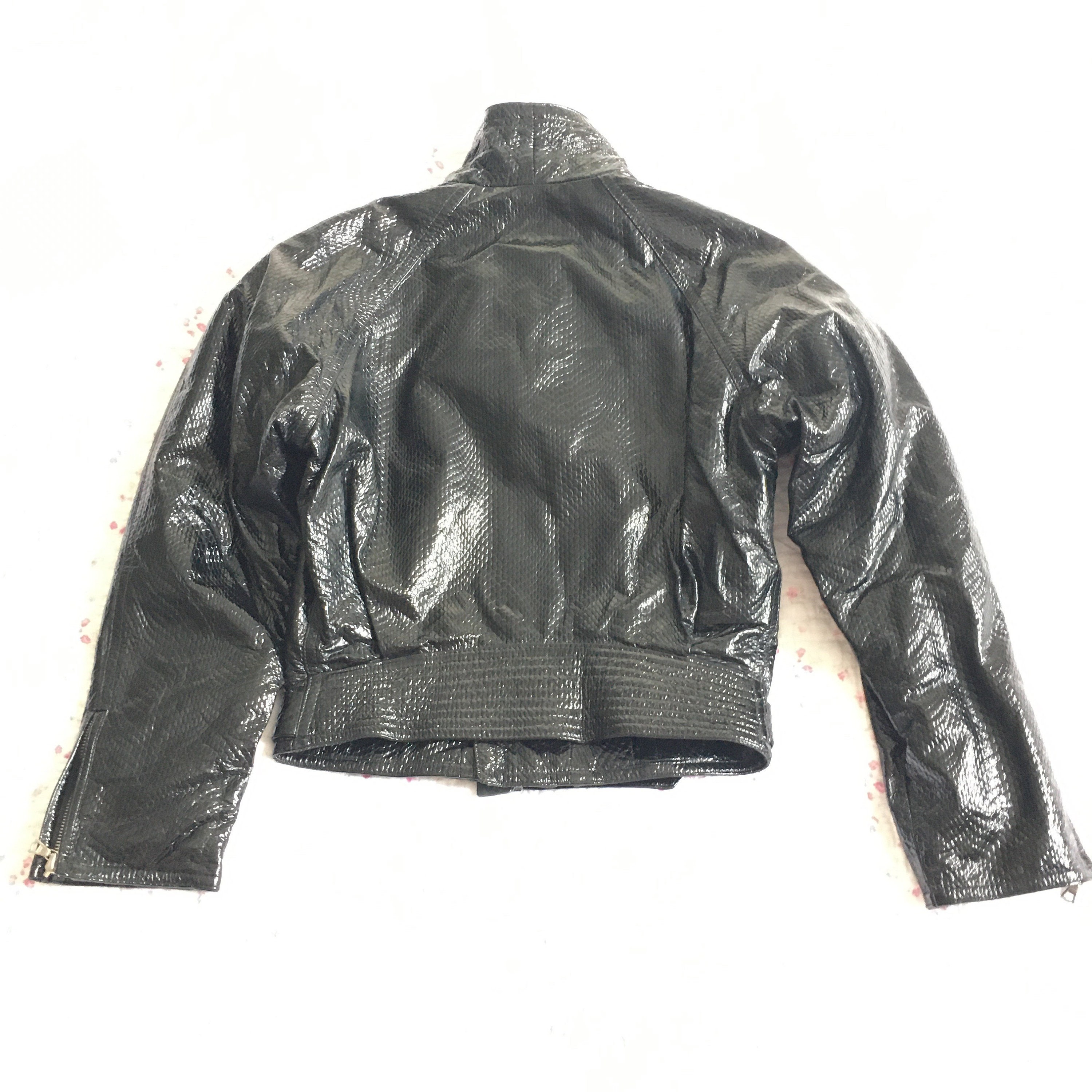 Vintage 1990's Authentic Gianni Versace Black Leather Jacket Size