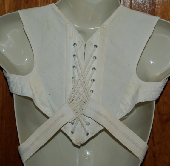 Antique 1910s Nulife Posture Corrector Corset Lace