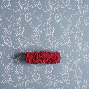 Drywall Texture Pattern Roller for Decorative Paint Texturing - Palm Leaf Design