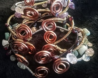 Adjustable Spiraled Copper Bracelets