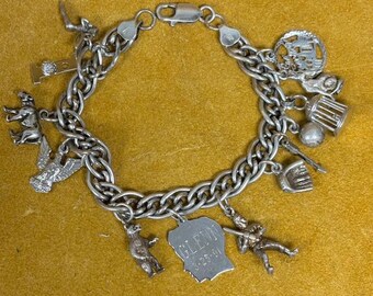 Vintage Sterling Silver Charm Bracelet with Charms