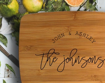Custom engraved cutting board, personalized cutting board, engraved cutting Board, wedding couples family anniversary bamboo wood