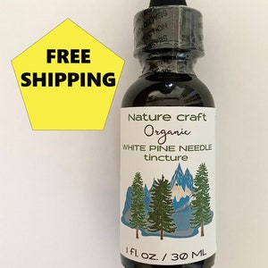 White USA Pine Needle Tincture - Pure Organic pine needles - herbal supplement