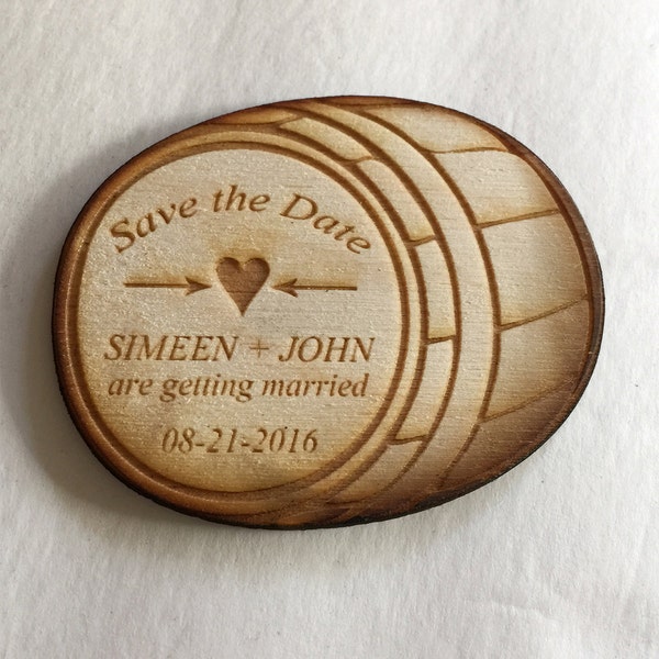Save the Date Magnets - 50 wooden invitations - winery or wine themed wedding