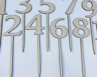 Wood wedding table numbers - Rustic