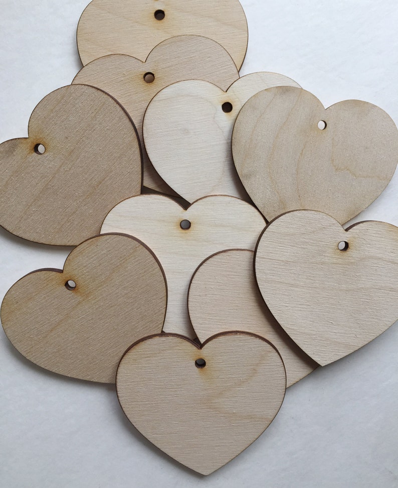 50 Wood Hearts Unfinished Wooden Hearts 2.5 Inch Heart Etsy