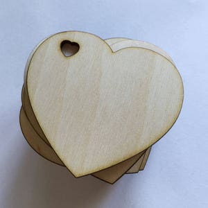 Wooden Hearts 1.5 Wide X 18 Two 2mm Hole Unfinished pkg 50