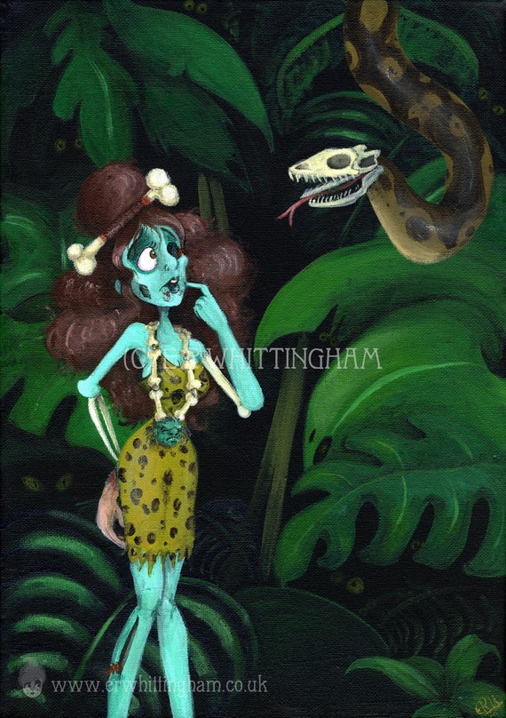 Jungle Zombie Girl Art Print Jungle Girl Zombie Art Print Etsy