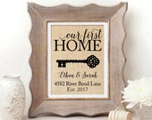 Our First Home Sign House Warming Gift New Home Housewarming Gift New Home Gift Realtor Closing Gift Home Sweet Home Sign New House Gift
