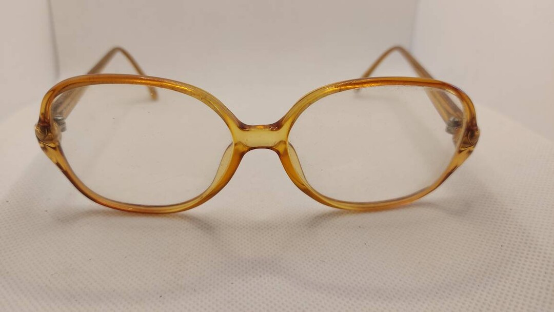 Lunettes Vintage Terri Brogan 8616 OPTYL - Monture Brun Jaune Ovale, Titane, Neuves Sans étiquette