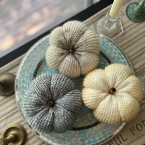 Knit Pumpkin, fall decor, autumn harvest decor, living room, halloween decor, rustic home, thanksgiving decoration, modern farmhouse,