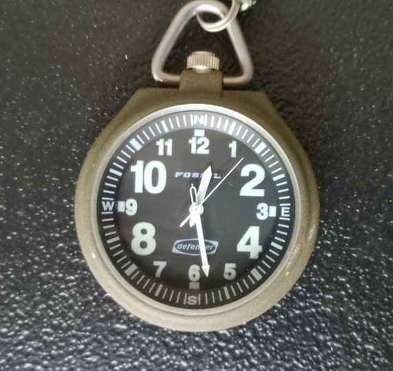 Fossil Defender Pocket Watch Hunting Camping - image 1