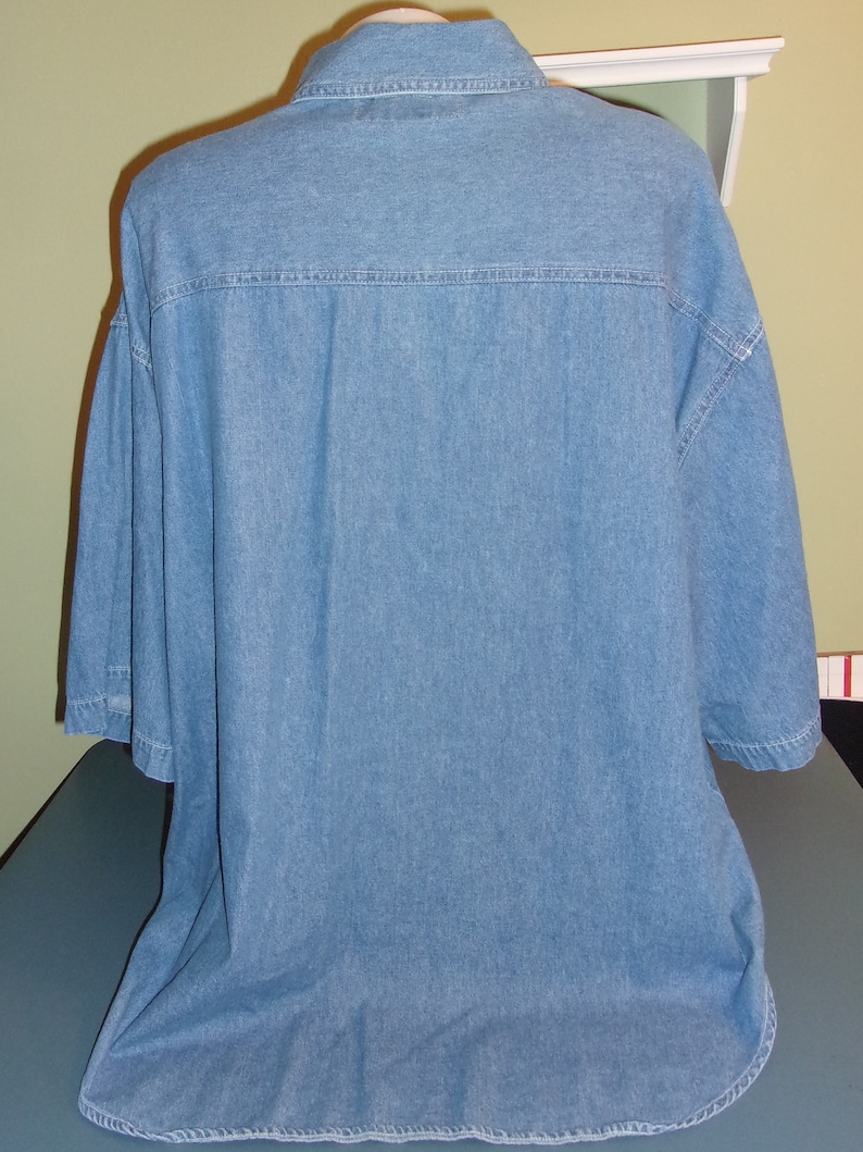 Vintage Quizz Denim Jean Embroidered Denim Shirt Bears Western Cowboy Womens 24