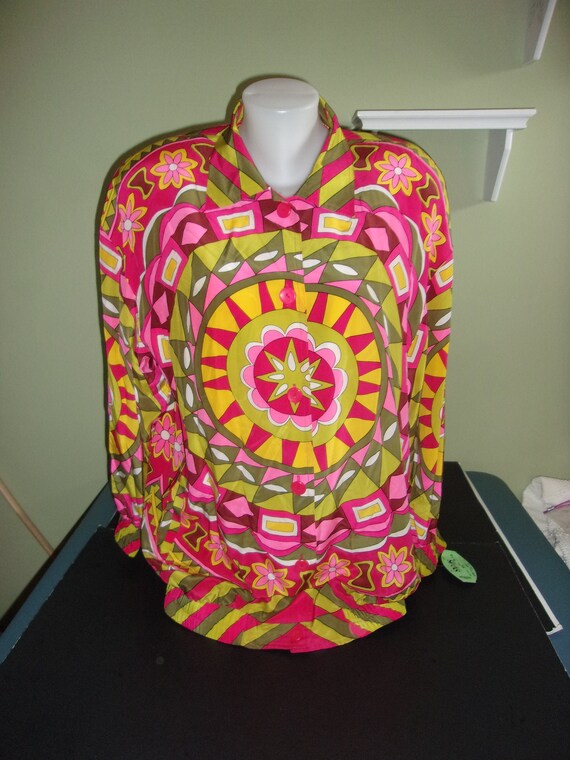 Adam Douglass Silk Top Jacket Flower Power Psychad