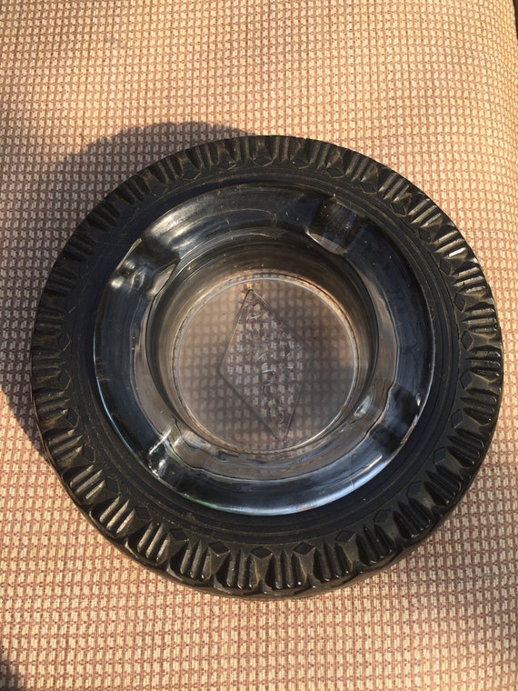 Goodyear rubber Tire glass Ashtray Etsy