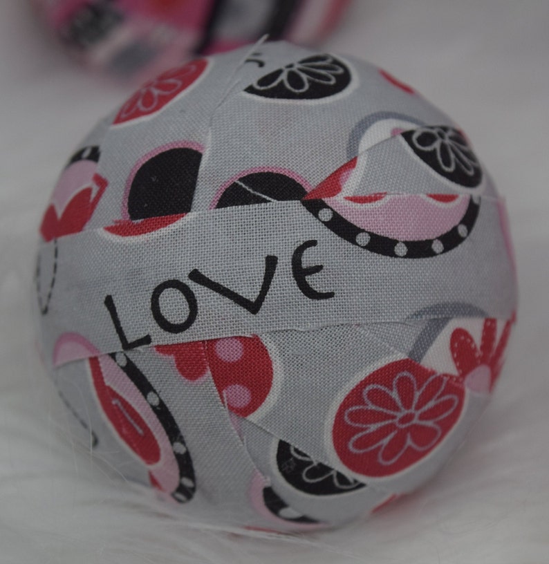 bowl fillers Valentine/'s Day Decorative Fabric Rag Balls set of 6 3 balls gifts for her