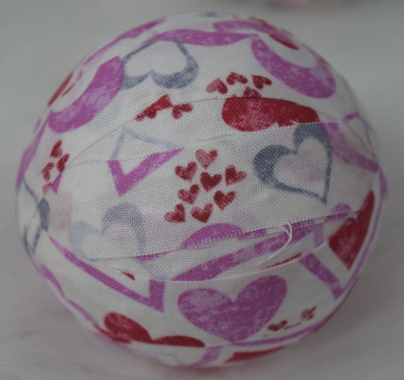 bowl fillers Valentine/'s Day Decorative Fabric Rag Balls set of 6 3 balls gifts for her