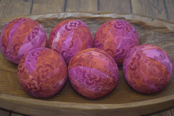 Moroccan Sunset Decorative Fabric Rag Balls Fabric Vase Etsy