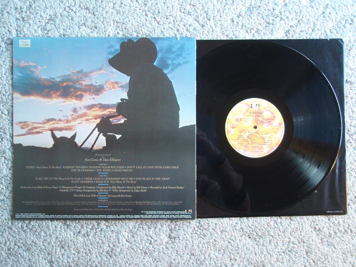 1980 Record Album LP Vinyl Kenny Rogers Gideon Don't Fall | Etsy