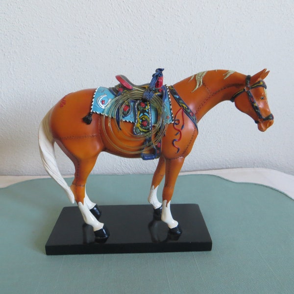 Pre Owned 2003 Horse Statue Figure by Westland The Trail of the Painted Ponies Item 1473 Happy Trails MD i510