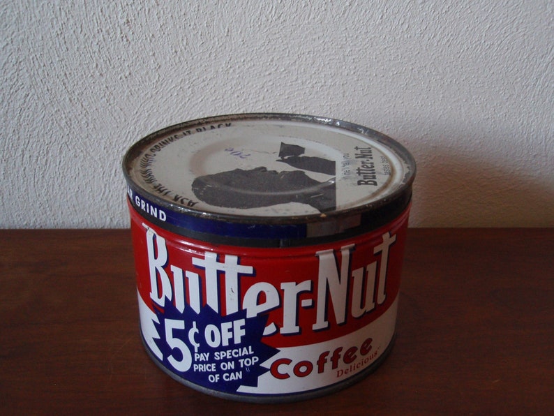 1960's Butternut Coffee Can With Lid Art and Collectibles Etsy
