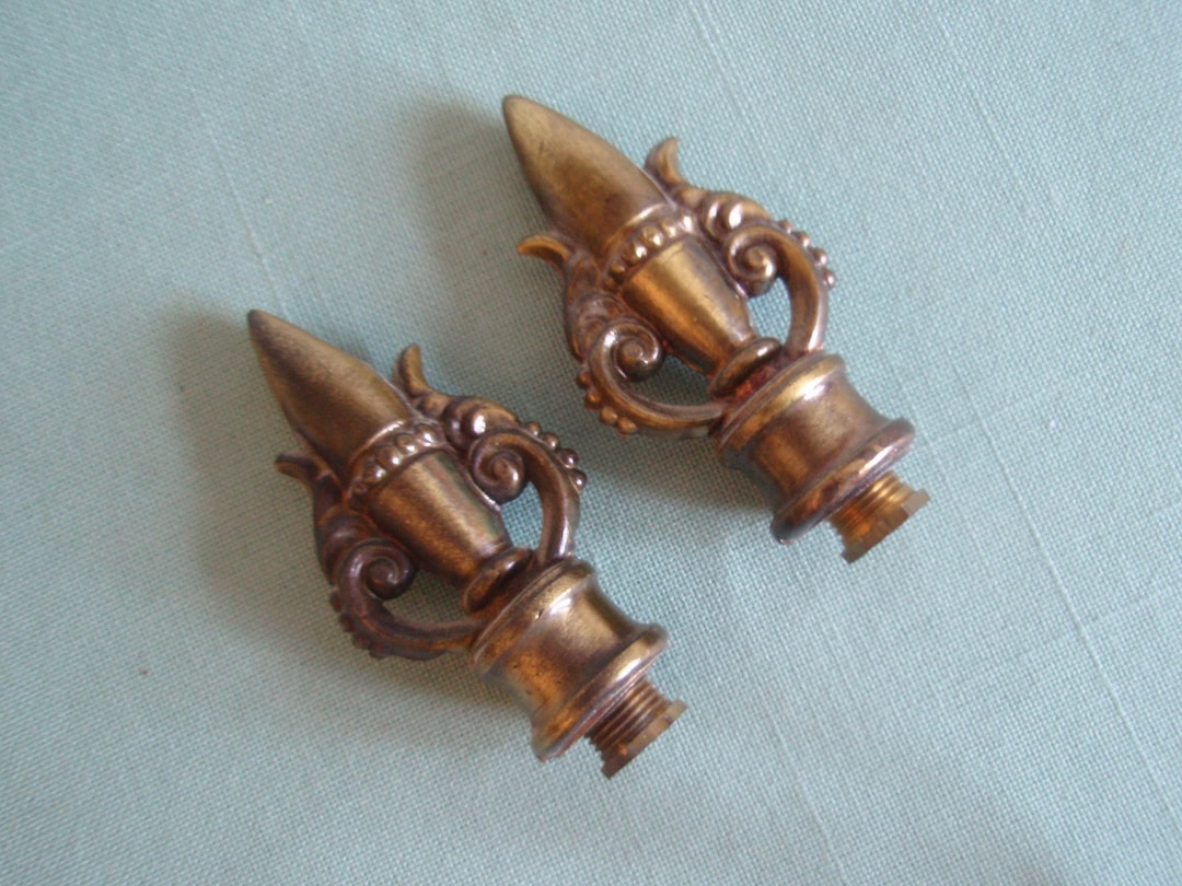 Two Brass Screw on Lamp Finials Nice Condition, Home and Living Home