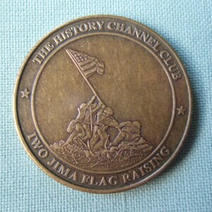 Bronze Tone Medallion Iwo Jima Flag Raising History Channel Club Memorabilia Souvenir Event f1862