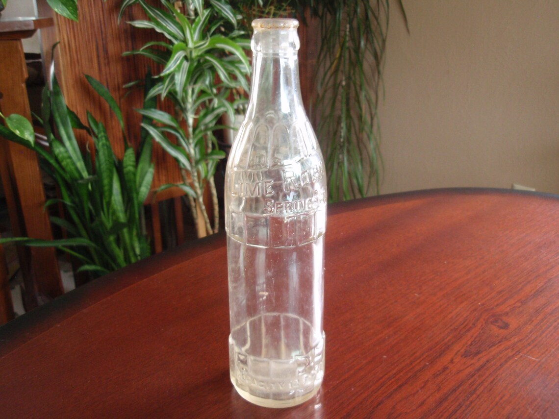 Soda Pop Bottle Lime Rock Springs Co Dubuque Iowa 12 Oz Etsy