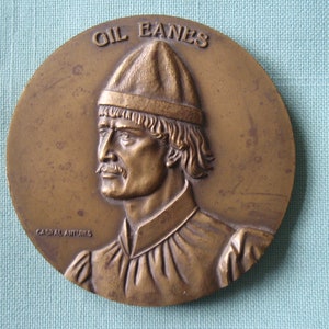 Bronze 2.75&quot; Medallion Medal Gil Eanes 15th Century Portiugese Navigator Explorer Memorabilia MD f1812