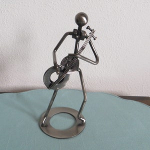 Nut and Bolt Figurine Guitar Man Woman Musician Playing Guitar Metal Art. MD i483