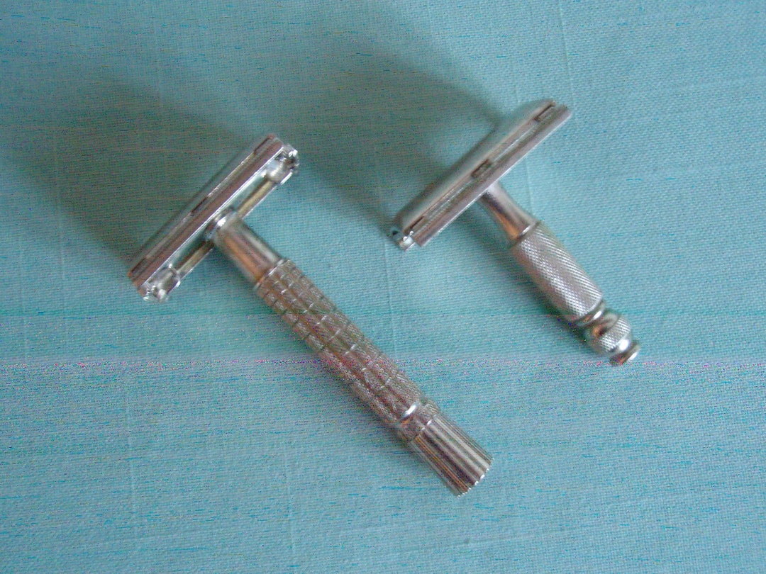Two Gillette Safety Razors Short and Regular Handles Bath and Etsy