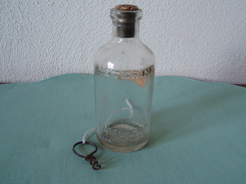 Antique 1920's Glass Bottle Listerine With Original Cork Etsy