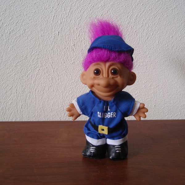 Russ 5” Troll Doll Lil Slugger Bright Pink Hair Baseball Outfit Hat Shoes Toys Girl Dolls g2716