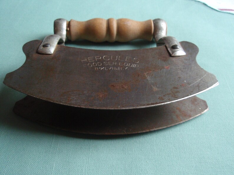 Vintage Food Cutter Chopper Double Blade Hercules Brand Wood Etsy