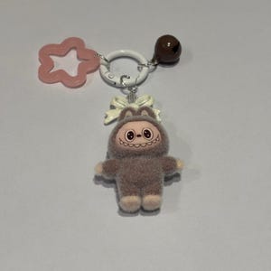 Brown Standing LU-BU-BU Mini Keychains Bag Car KeyChain Pendant Keyring